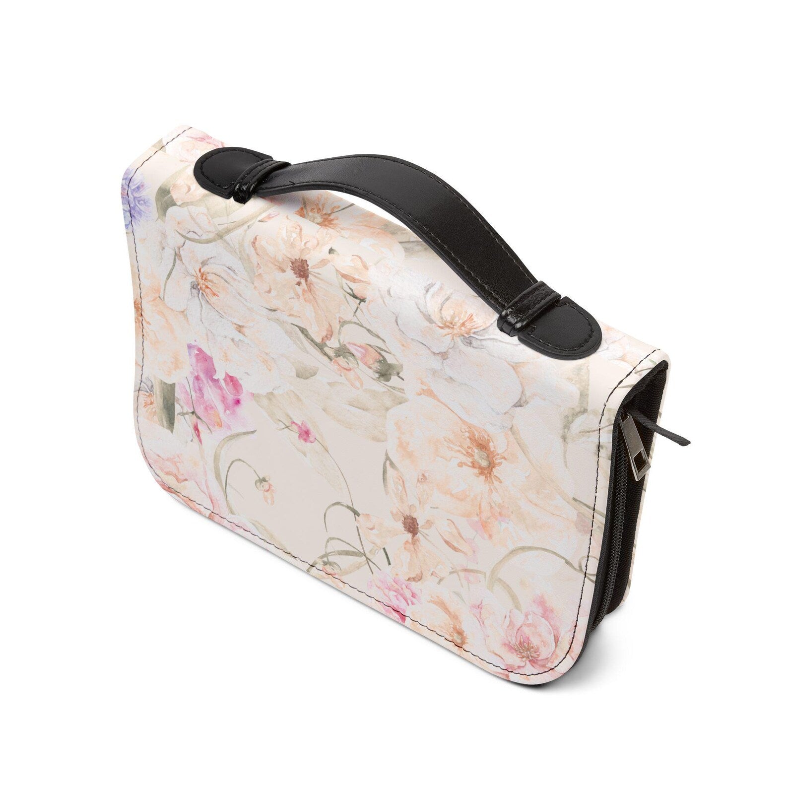 Watercolor Floral Bible Cover, Zippered Scripture Case | Pastel Peonies. BCPETAL7