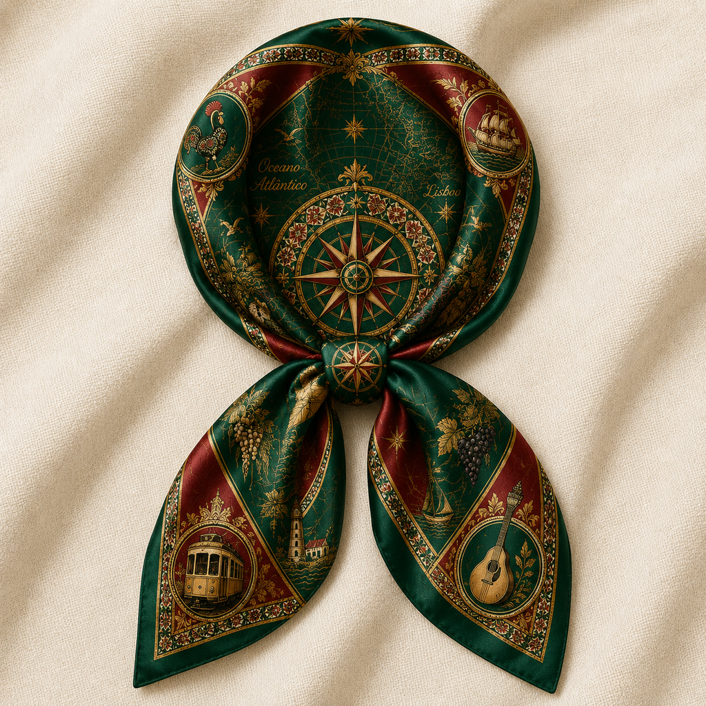 Portugal Football Scarf Satin Square Scarf Soccer Cup 2026, Portugal Soccer Fan Gift, Portugal Patriotic Bandana. SSPETAL23