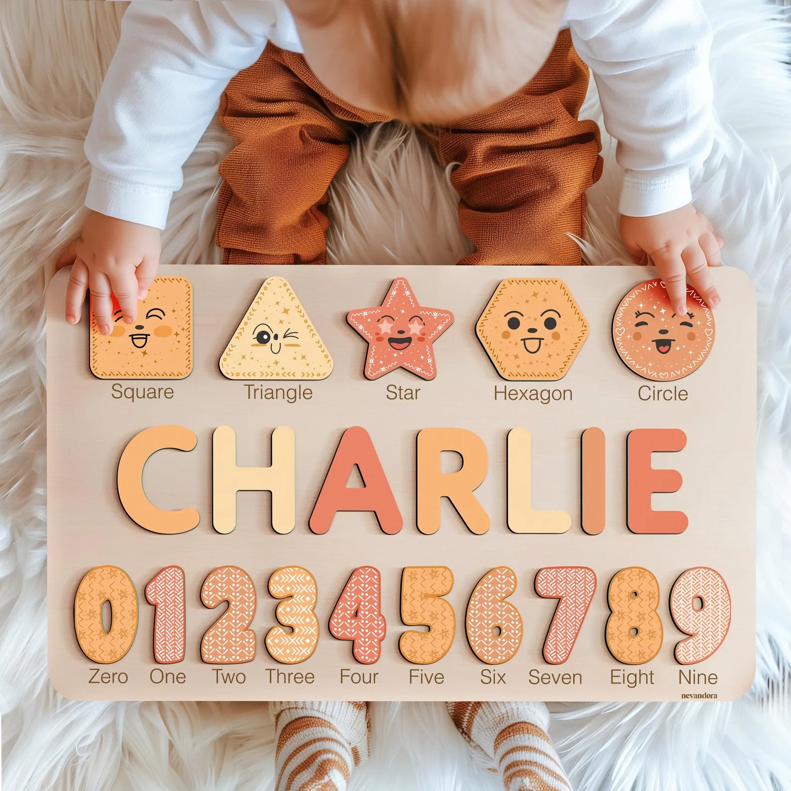 Wooden Busy Board Puzzle, Personalized Name Puzzle Toy, Baby Girl Gift, Nursery Decor, First Easter Gift, Custom Gift, One Year Old Gift. NPPETAL2
