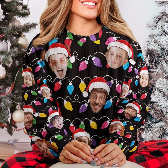 Custom Face  Ugly Christmas Sweater, Personalized Photo Shirt, Unisex Kid Adult Sweater, Christmas Party Shirt, Holiday Sweatshirts, Xmas Outfit, Christmas Gift UXMAS04