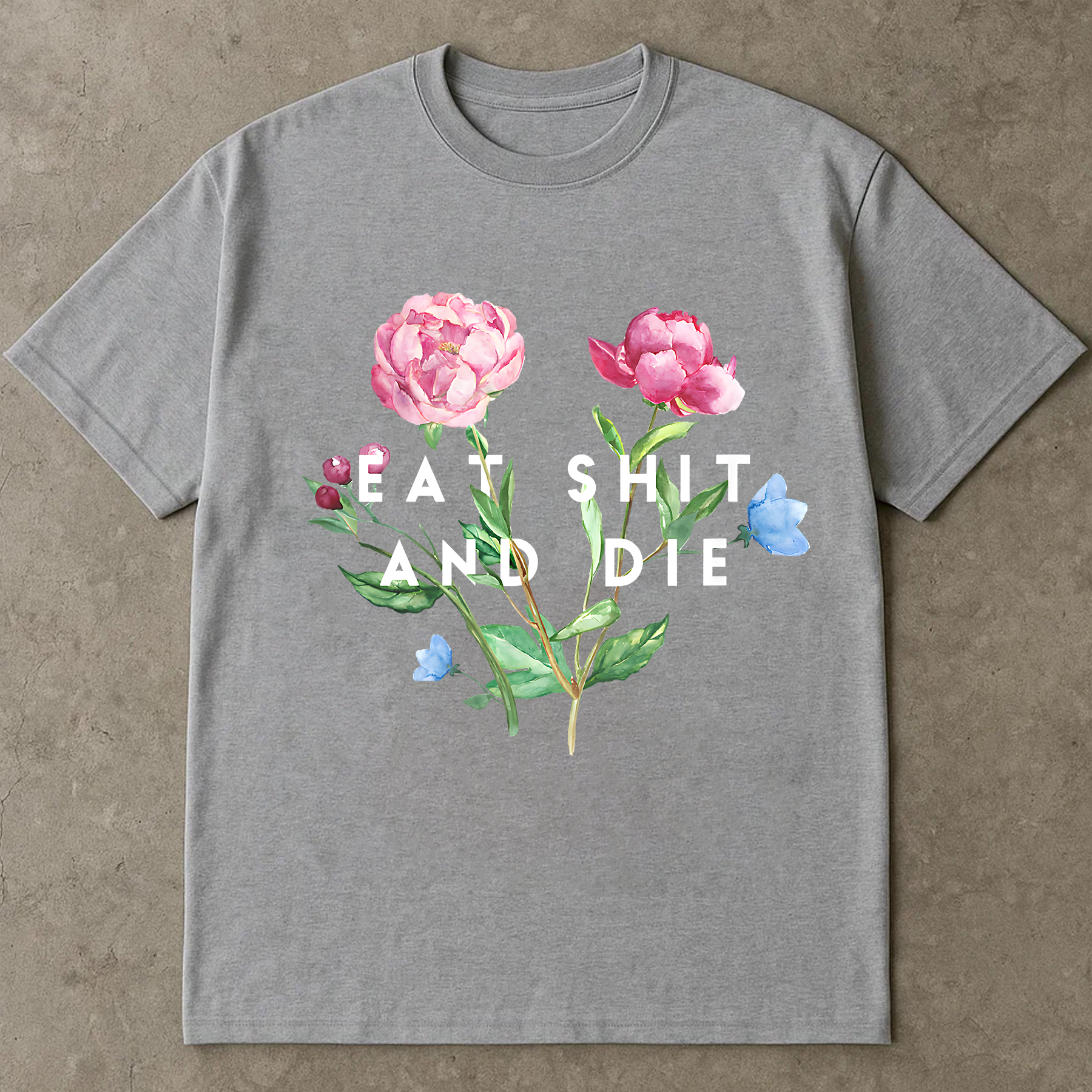 Dark Humor Flower Shirt, Sarcastic Floral Tee, Funny Offensive Shirt, Edgy Graphic T-Shirt, Anti-Valentine Gift, Humor Shirt