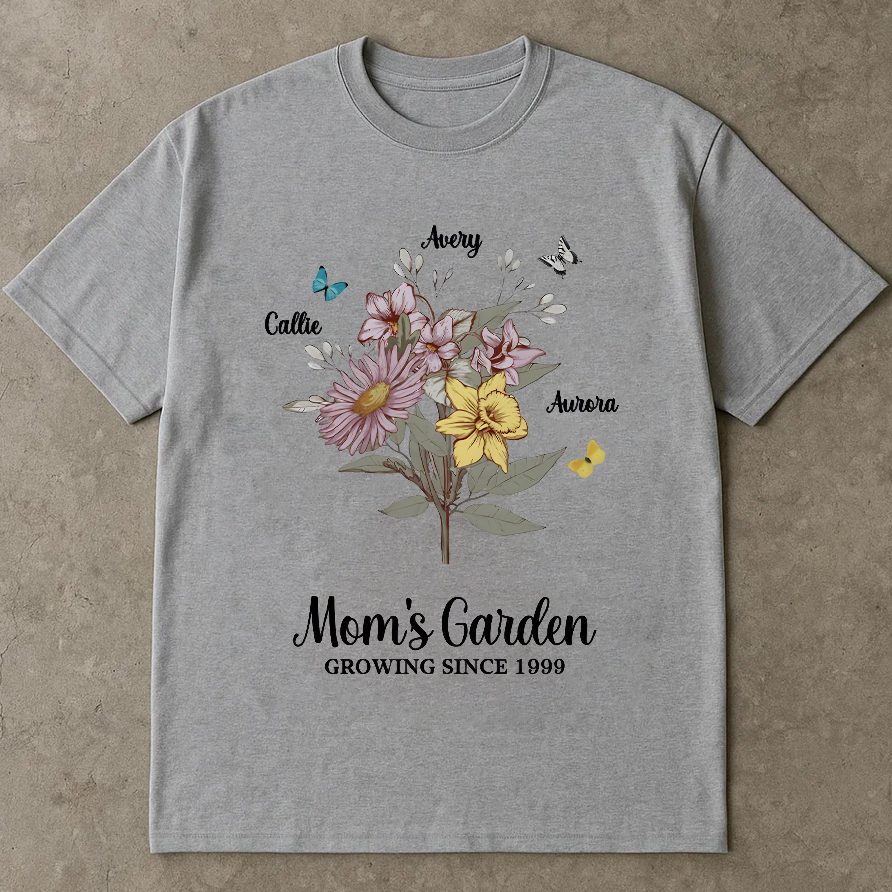 Mom’s Garden Shirt, Mother’s Day Floral T-Shirt, Vintage Botanical Flower Tee, Gift for Mom, Garden Lover Graphic Top