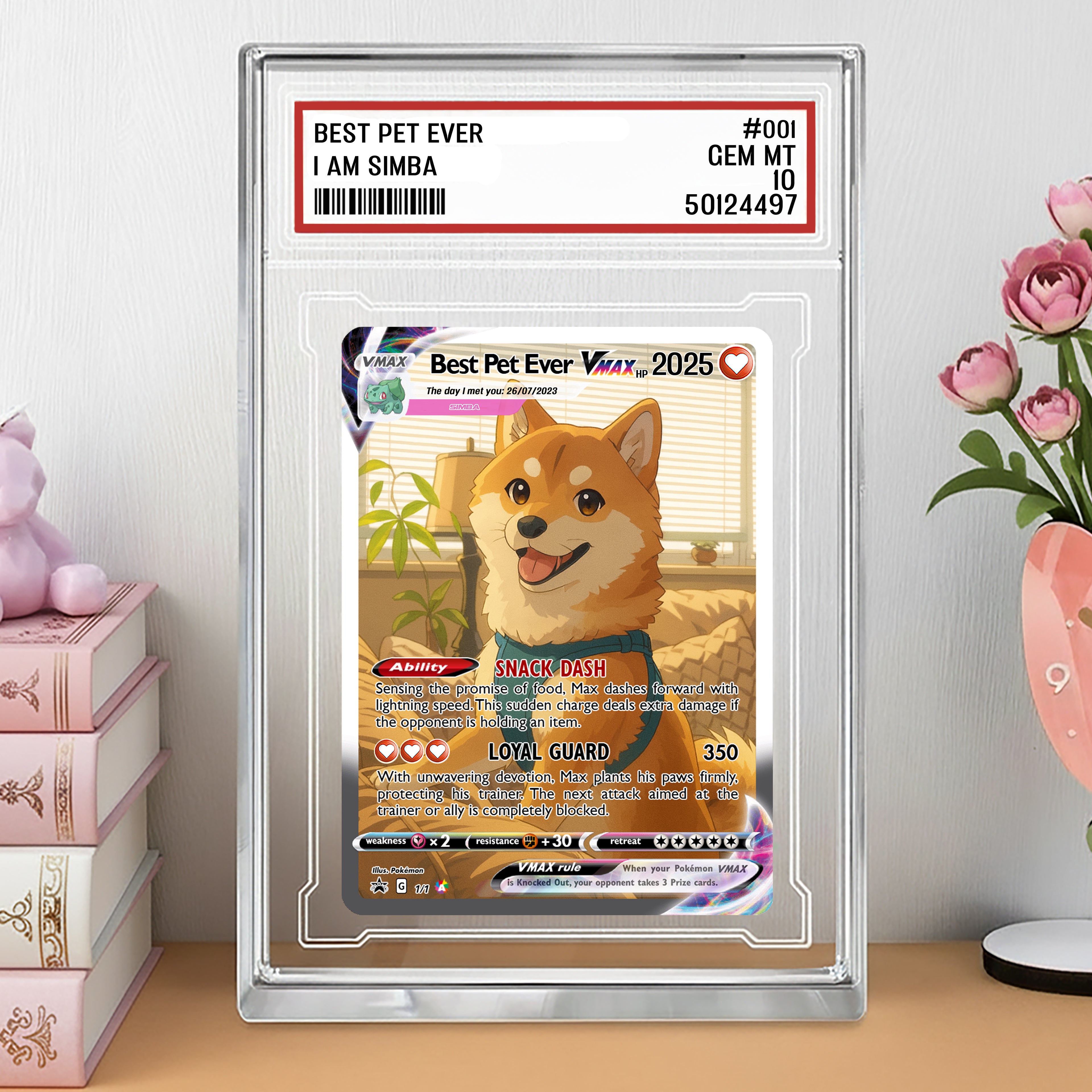 Personalized Poke Love Acrylic Card, Anime Pet Gift with Photo, Anniversary Present for Pet Lover, Valentine's Day, Anniversary Gift