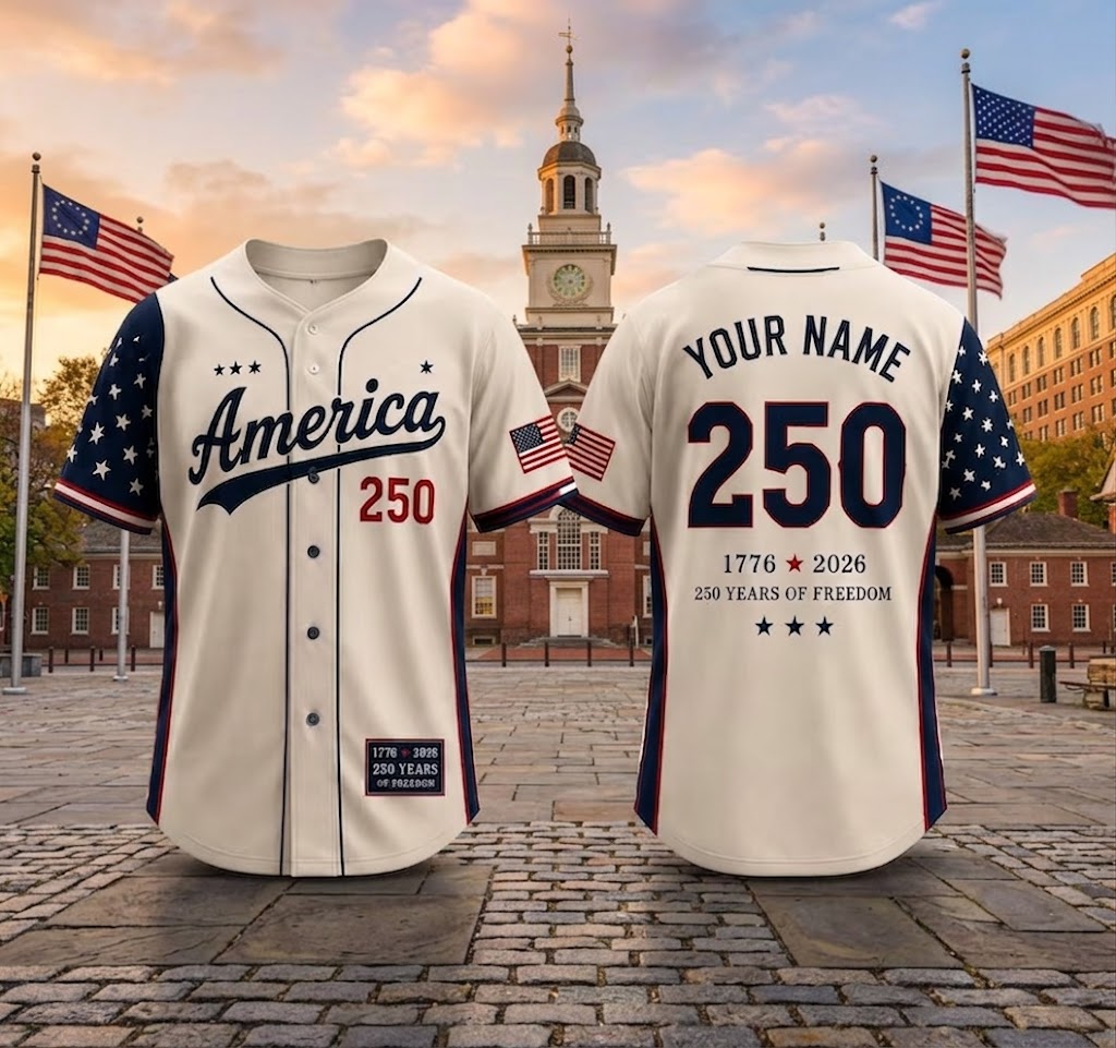 Independence Day Baseball Jersey, Personalized Youth Patriotic Shirt, Custom Patriotic Baseball Jersey, 250th USA Name Number Shirt. BJPETAL03