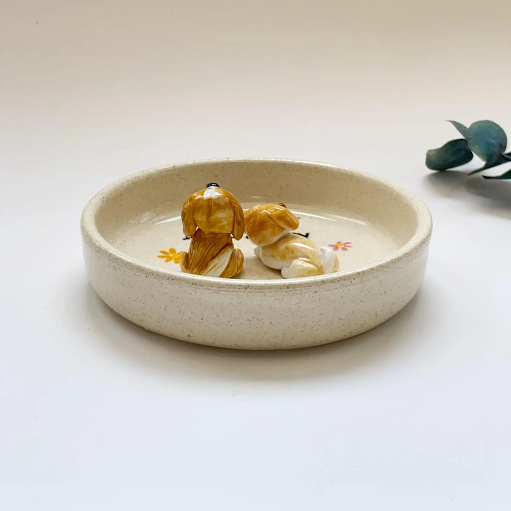 Custom Pet Jewelry Tray Personalized Floral Jewelry Tray Pet Figurine Ceramic Jewelry Tray Personalized Gifts for Pet Lovers Pet Memorial. CPPETAL06