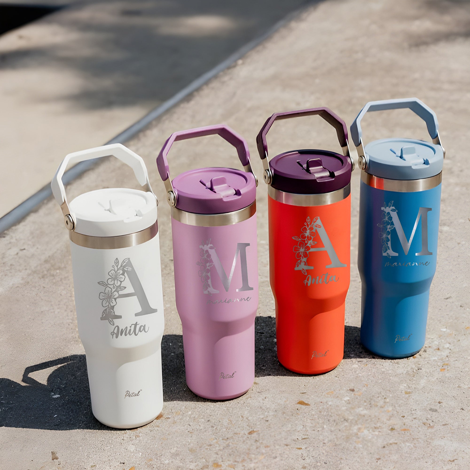 Personalized Flower Girl 40oz Tumbler Flip Straw With Name, Hot Cold Mug With Straw, Bridesmaid Gift, Custom Name Travel Cup, Birthday Gift, Gift For Her Mother