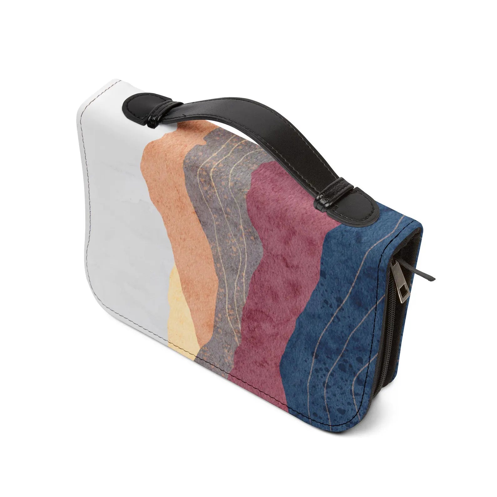 Abstract Layered Mountain Landscape Bible Cover | Zippered Scripture Organizer. BCPETAL3