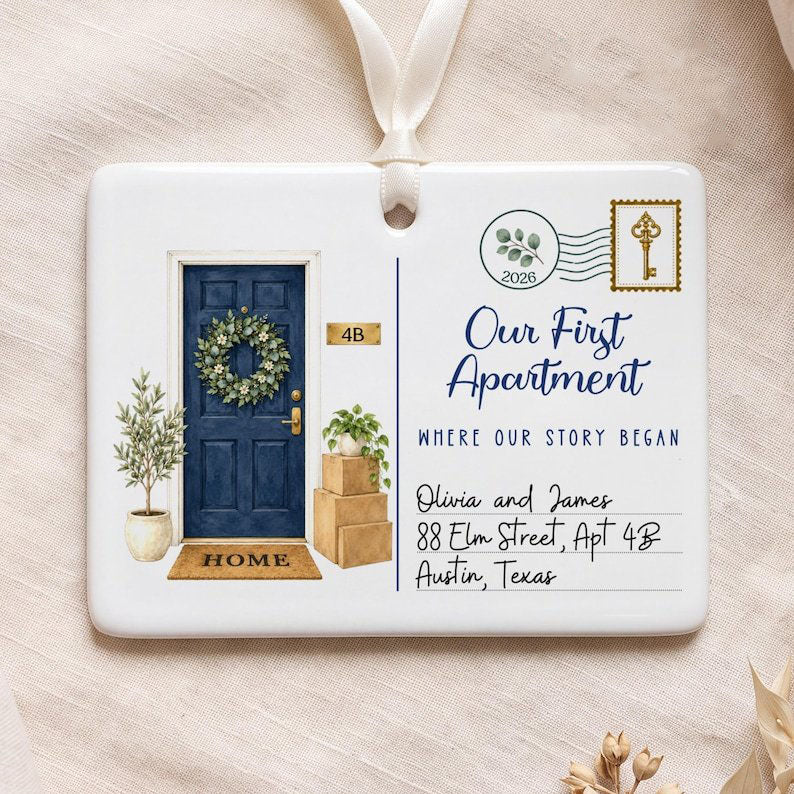 First Christmas in Our New Home Ornament 2026, Personalized New Home Address Ornament, New House Christmas Keepsake, Housewarming Gift CERAMIC04