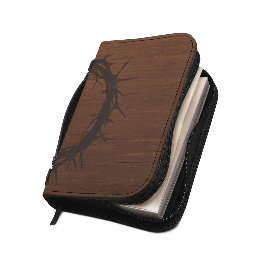 Crown of Thorns Bible Cover | Zippered Leather-look Scripture Organizer. BCPETAL4