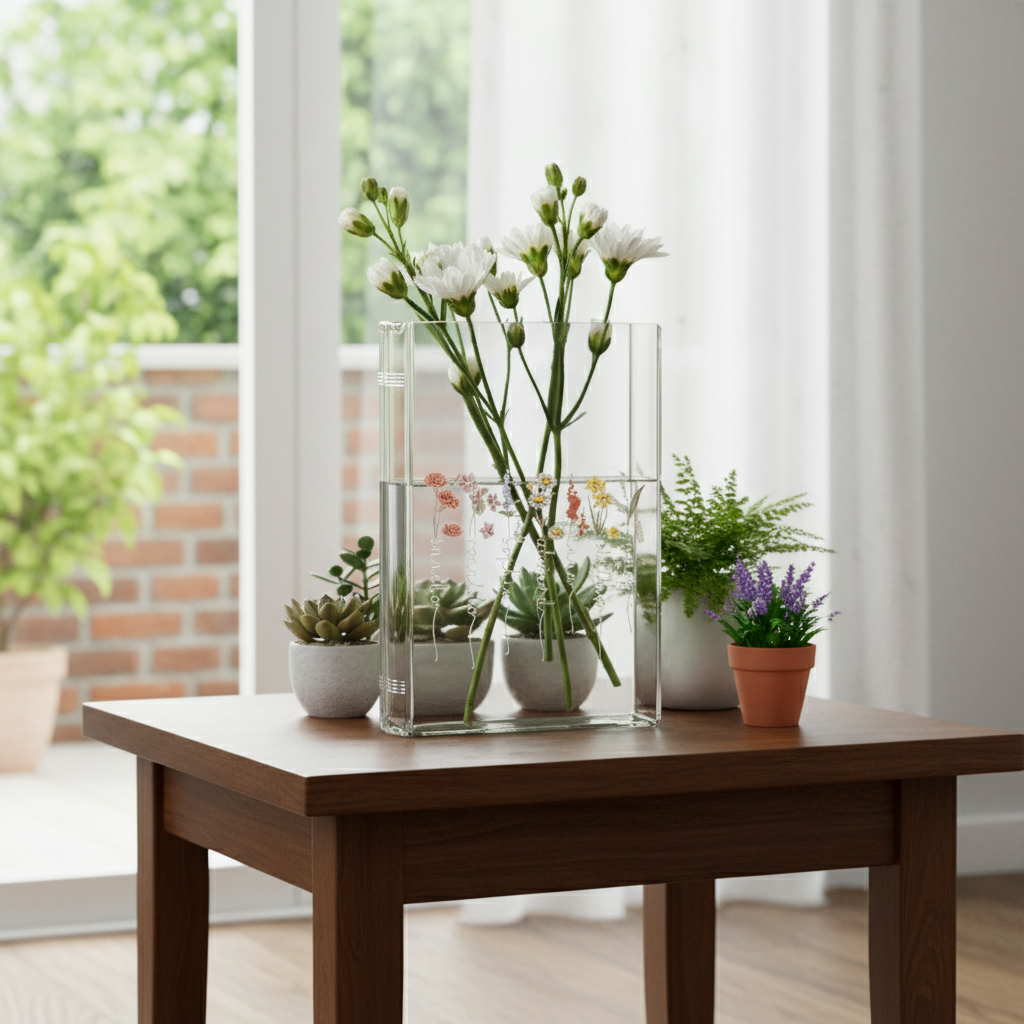 Custom Birth Month Flowers Book Vase – Personalized Mini Plant Pot for Grandma and Grandkids, Nana Succulent Pot, Perfect Mother's Day Gift for Mimi