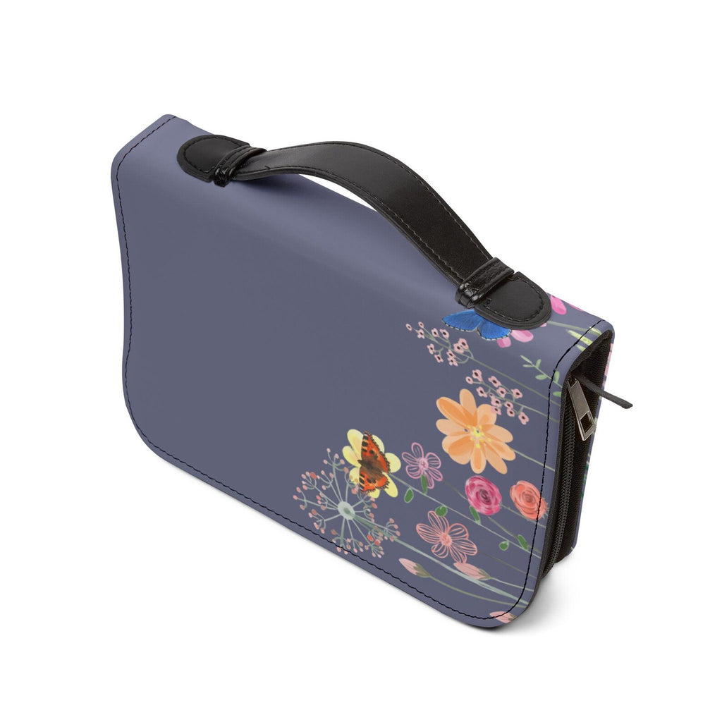 Floral Meadow Bible Cover Case, Purple Wildflower Zipper Bible Bag, Christian Gift for Women. BCPETAL11