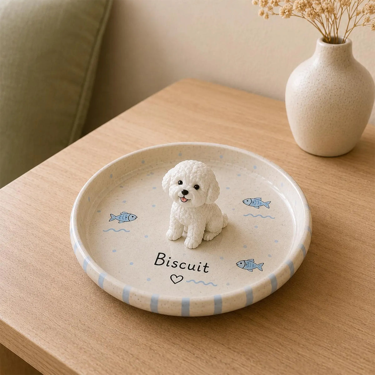 Personalized Pet Ring Dish, Custom Rabbit Ceramic Jewelry Tray, Handmade Animal Keepsake Dish. CPPETAL12