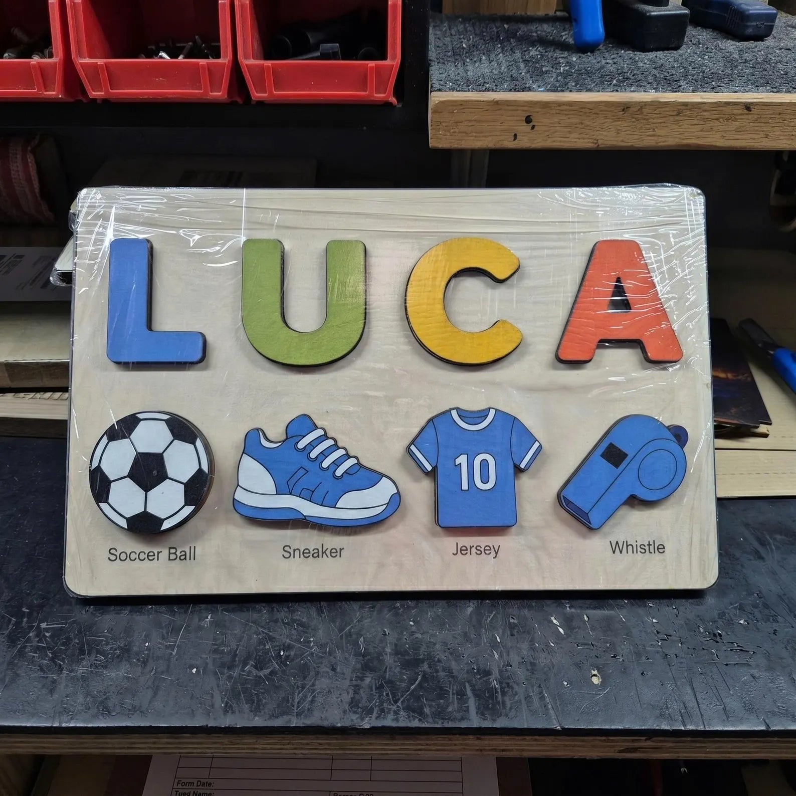 Personalized Wooden Name Puzzle, Chess Theme Toy, Montessori Learning, Nursery Decor. NPPETAL13