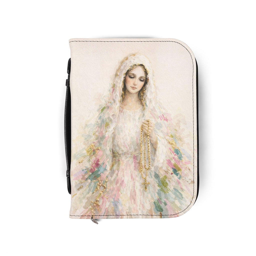 Mary Portrait Bible Cover | Illustrated Mary Art, Religious Scripture Protector. BCPETAL17