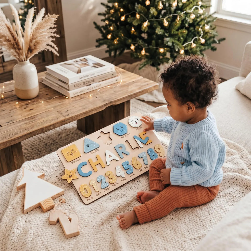 Personalized Vehicles Name Puzzle, Custom Wooden Construction Name Puzzle, Educational Montessori Truck Toy. NPPETAL14