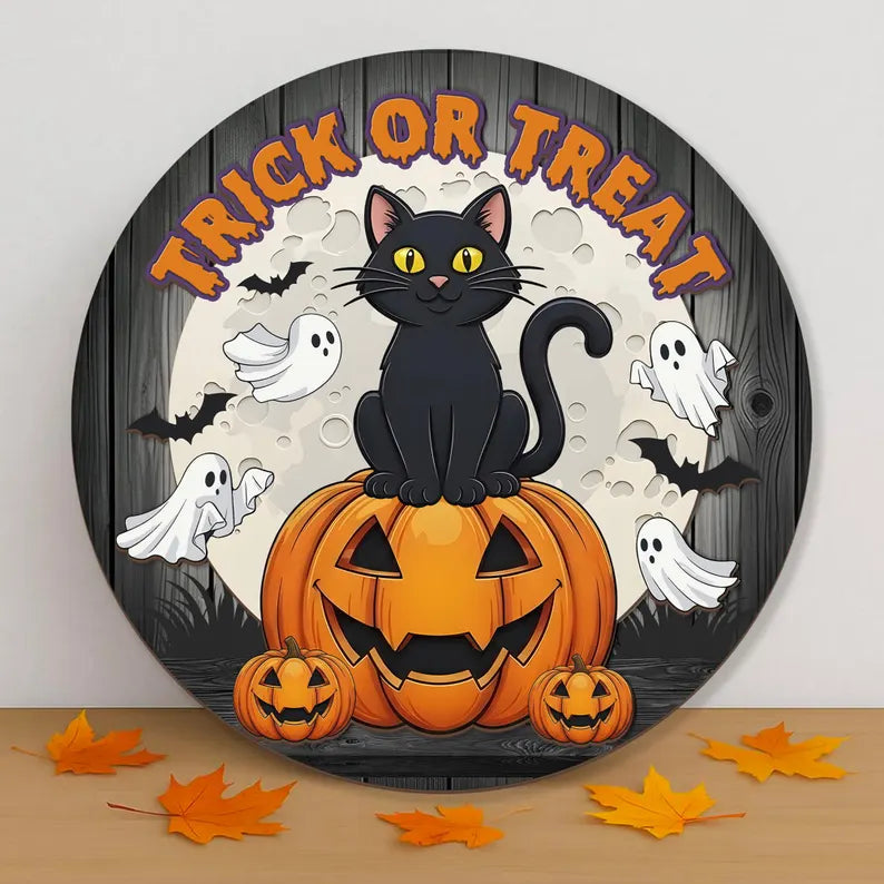 Custom Pet Photo Spooky Season Door Sign, Halloween Decor. HLWDHPETAL11