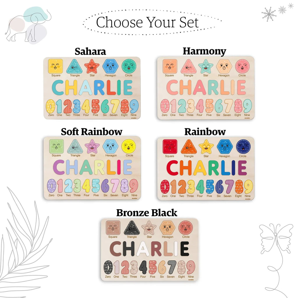 Wooden Busy Board Puzzle, Personalized Name Puzzle Toy, Baby Girl Gift, Nursery Decor, First Easter Gift, Custom Gift, One Year Old Gift. NPPETAL2