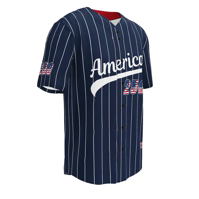 Personalized USA 250th Baseball Jersey, Red White and Blue, Custom Patriotic Shirt, Independence Day Apparel, 4th of July Custom Patriotic Baseball Jersey, 250th USA Name Number Shirt. BJPETAL04