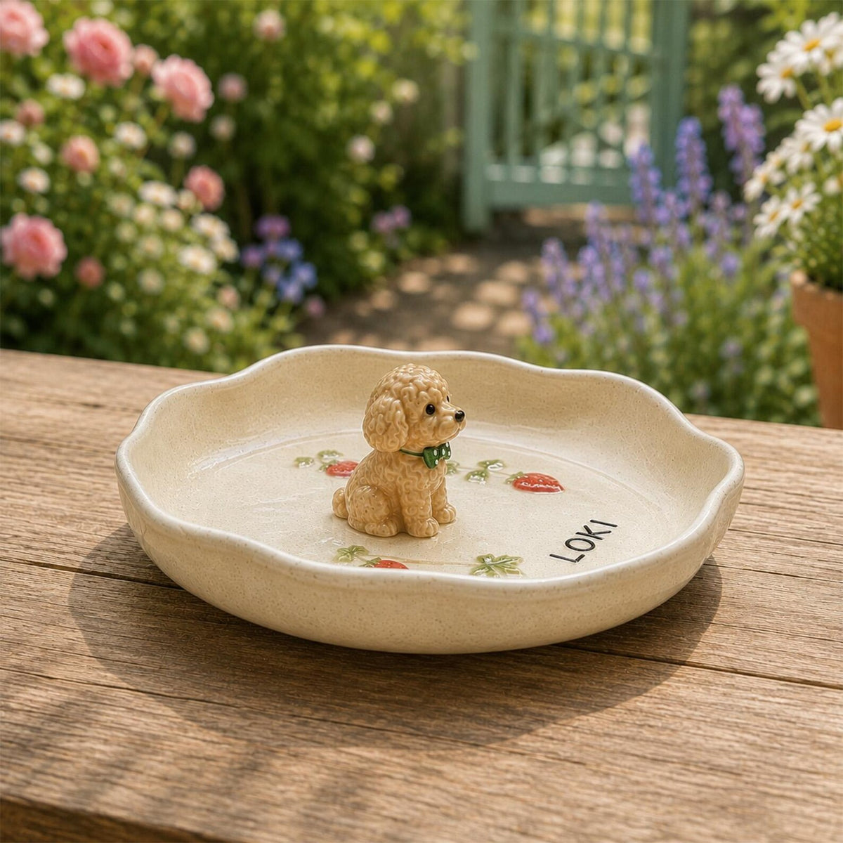 Personalized Pet Ring Dish, Custom Dog Ceramic Jewelry Tray, Custom Name Trinket Tray. CPPETAL11