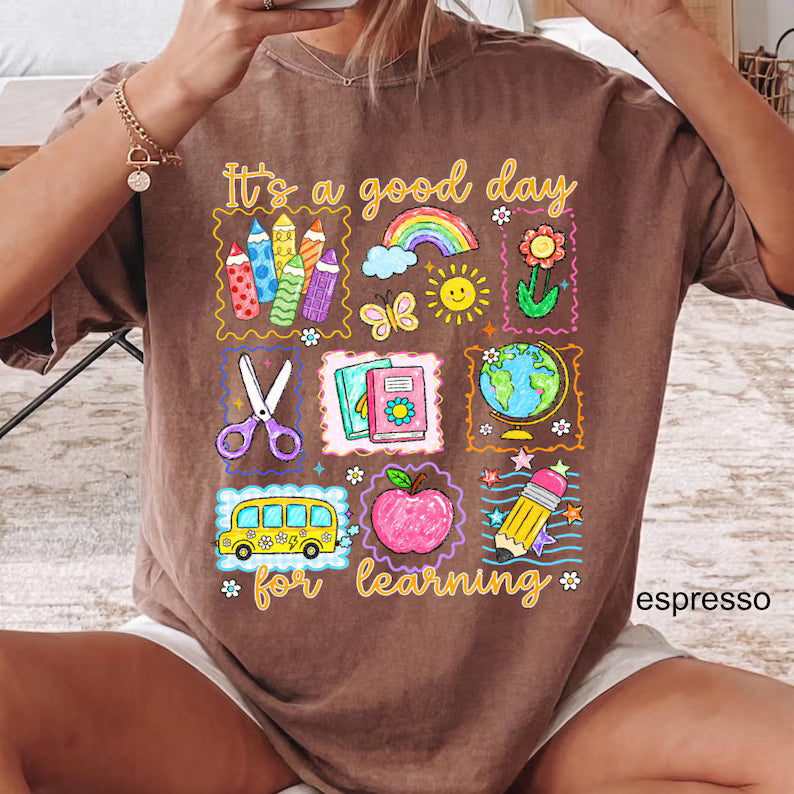 Comfort Colors Teacher Life Shirt, It's a Good Day for Learning, Be Kind TShirt, Back to School Shirt, Team Elementary T-Shirt School Supply. SPETAL1