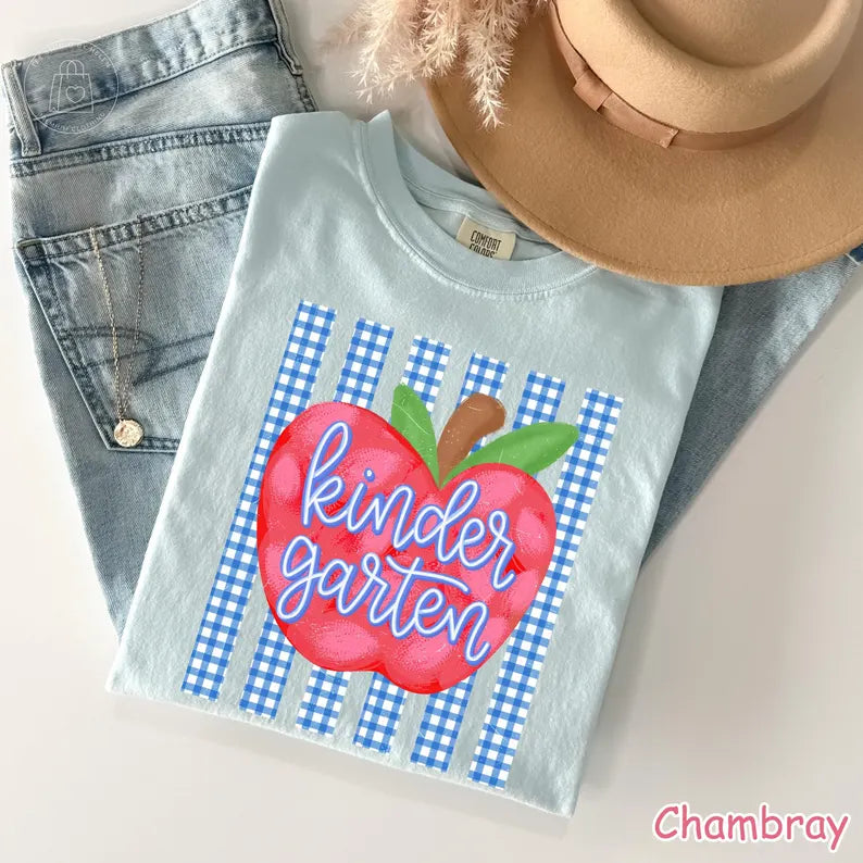 Comfort Colors® Kindergarten Teacher Shirt, Back To School Shirt, Teacher Team Shirts. First Day of School Teacher Student Boys Girls Kids. SPETAL8