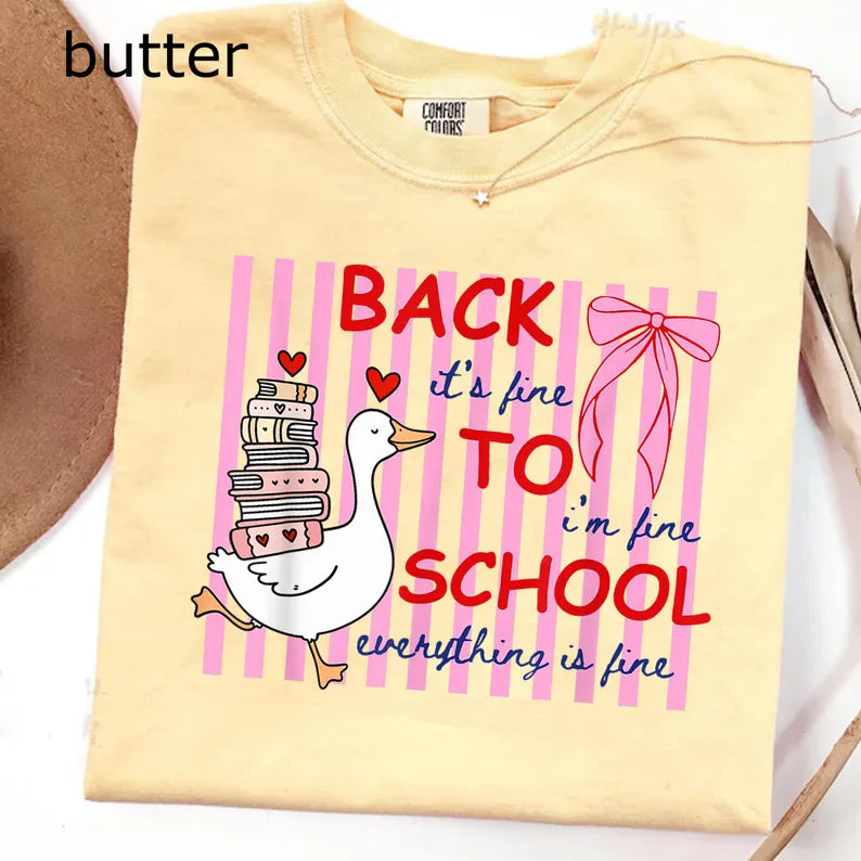 Silly Goose Teacher Comfort Colors Shirt, Everything Is Fine Teacher Tee, Funny Back to School Shirt, Cute Goose Teacher Life T-Shirt. SPETAL2