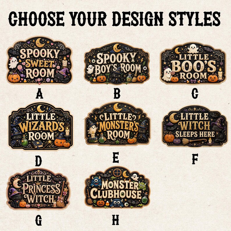 Monster Door Sign, Custom Kids Room Decor, Spooky Nursery Name Sign, Halloween Door Hanger, Gothic Baby Room Decor. HLWDHPETAL10