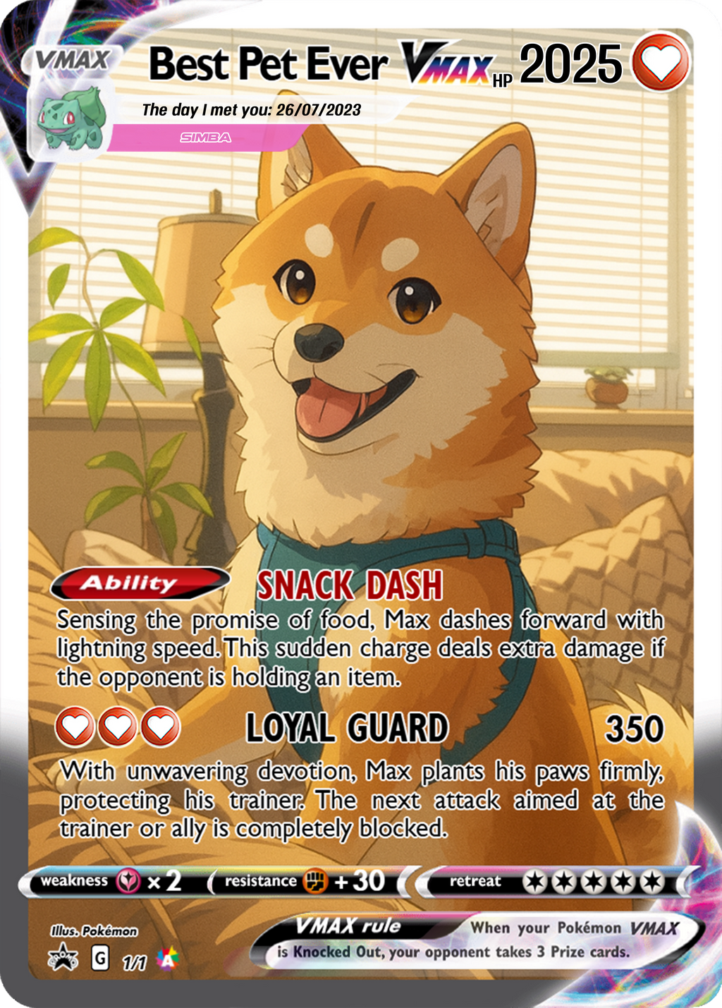 Personalized Poke Love Acrylic Card, Anime Pet Gift with Photo, Anniversary Present for Pet Lover, Valentine's Day, Anniversary Gift