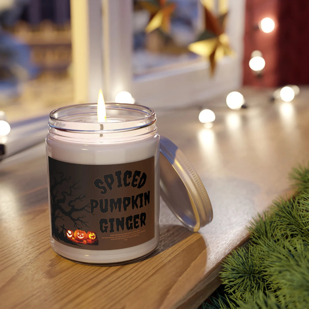 Halloween Spiced Pumpkin Ginger Candle: Halloween Scented Soy Wax Candle,. SCPETAL7