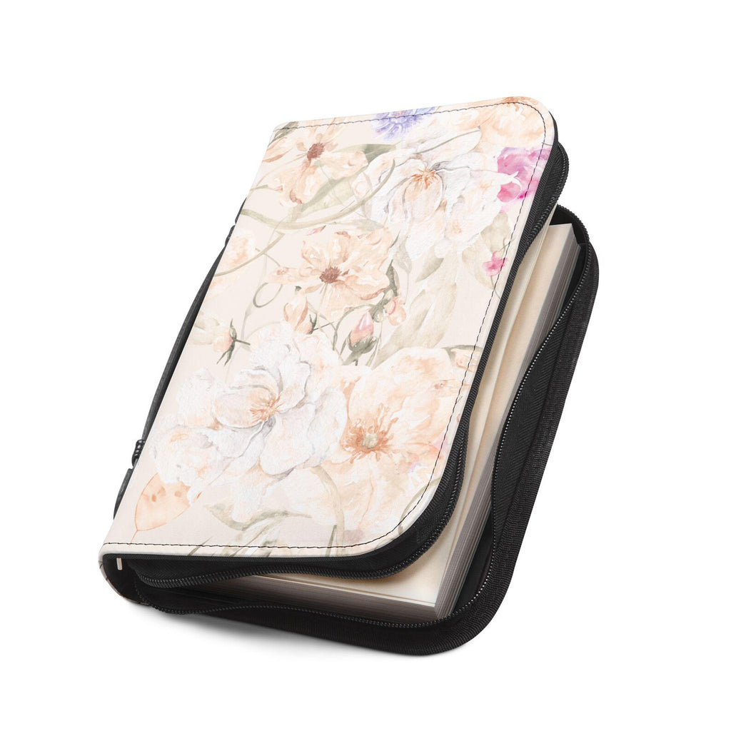 Watercolor Floral Bible Cover, Zippered Scripture Case | Pastel Peonies. BCPETAL7
