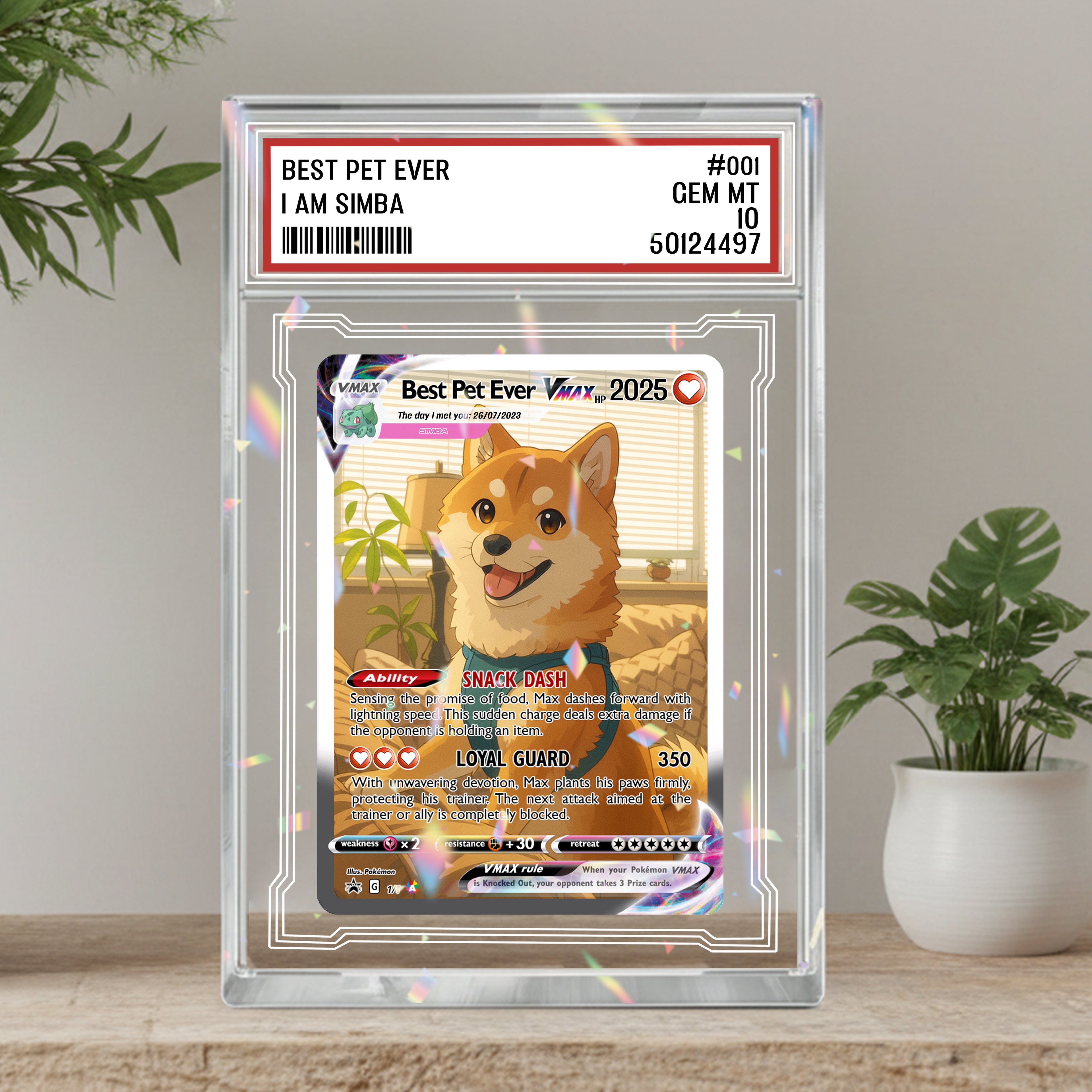 Personalized Poke Love Acrylic Card, Anime Pet Gift with Photo, Anniversary Present for Pet Lover, Valentine's Day, Anniversary Gift