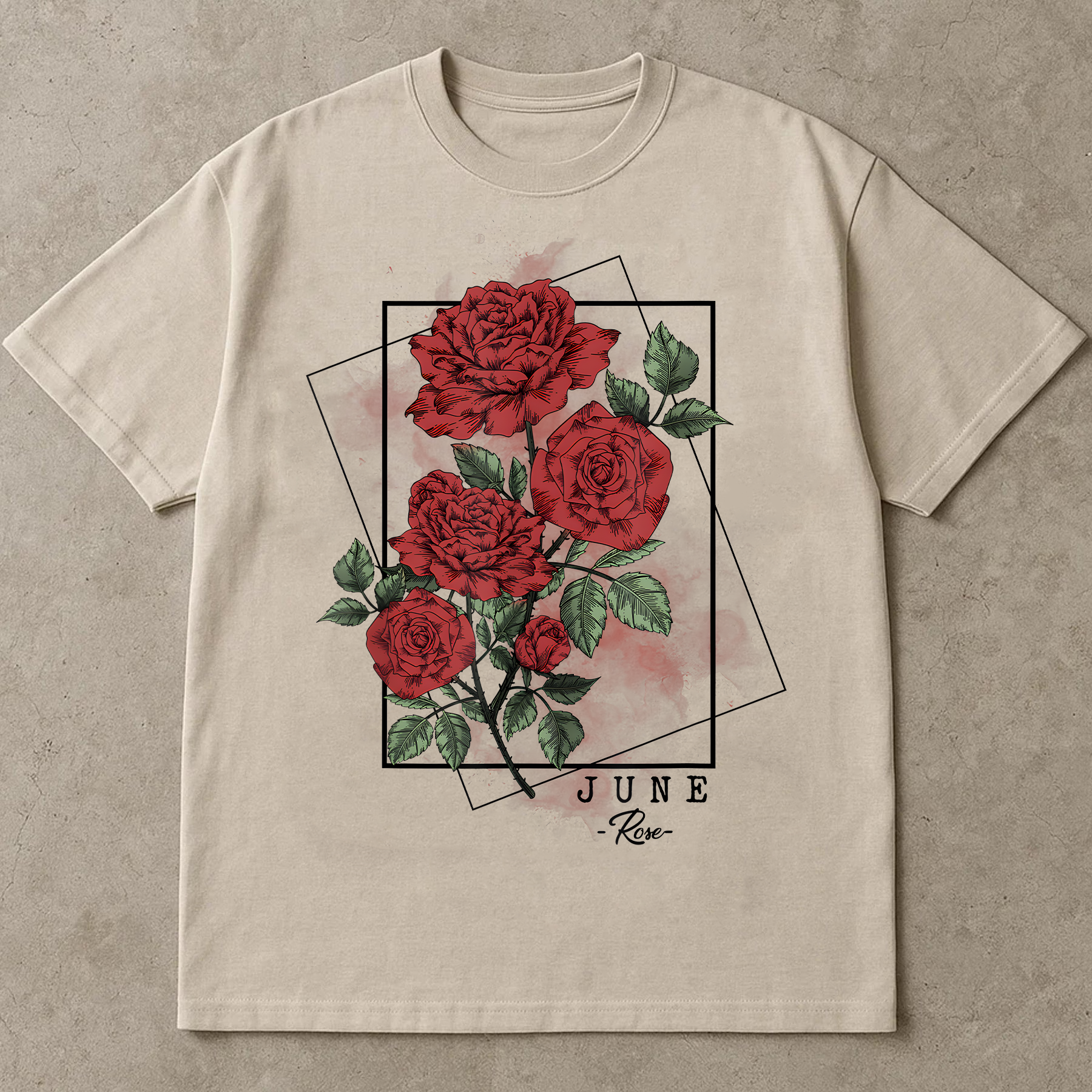 Rose Flower Shirt, June Birth Month Shirt, Red Rose Graphic Tee, Floral Botanical T-Shirt, Birthday Gift For Women