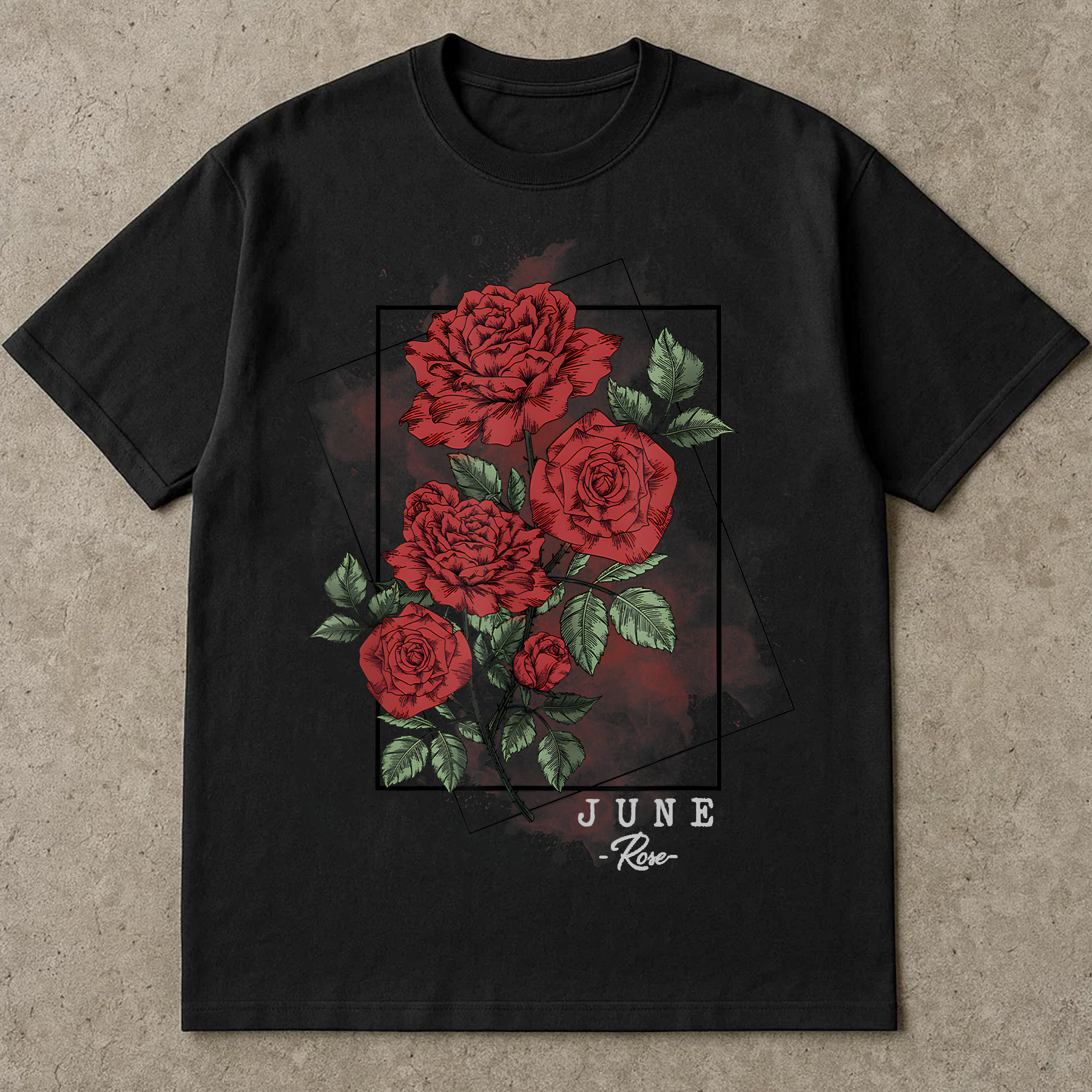 Rose Flower Shirt, June Birth Month Shirt, Red Rose Graphic Tee, Floral Botanical T-Shirt, Birthday Gift For Women