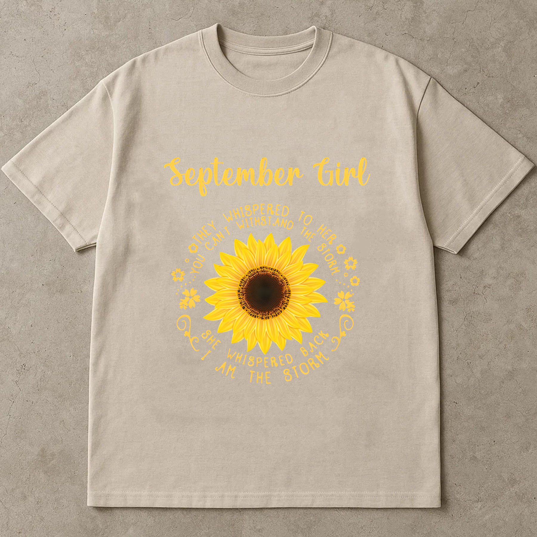 September Girl Sunflower Shirt, Birthday Month Graphic Tee, Inspirational Quote T-Shirt, Strong Woman Gift, Floral Empowering Top