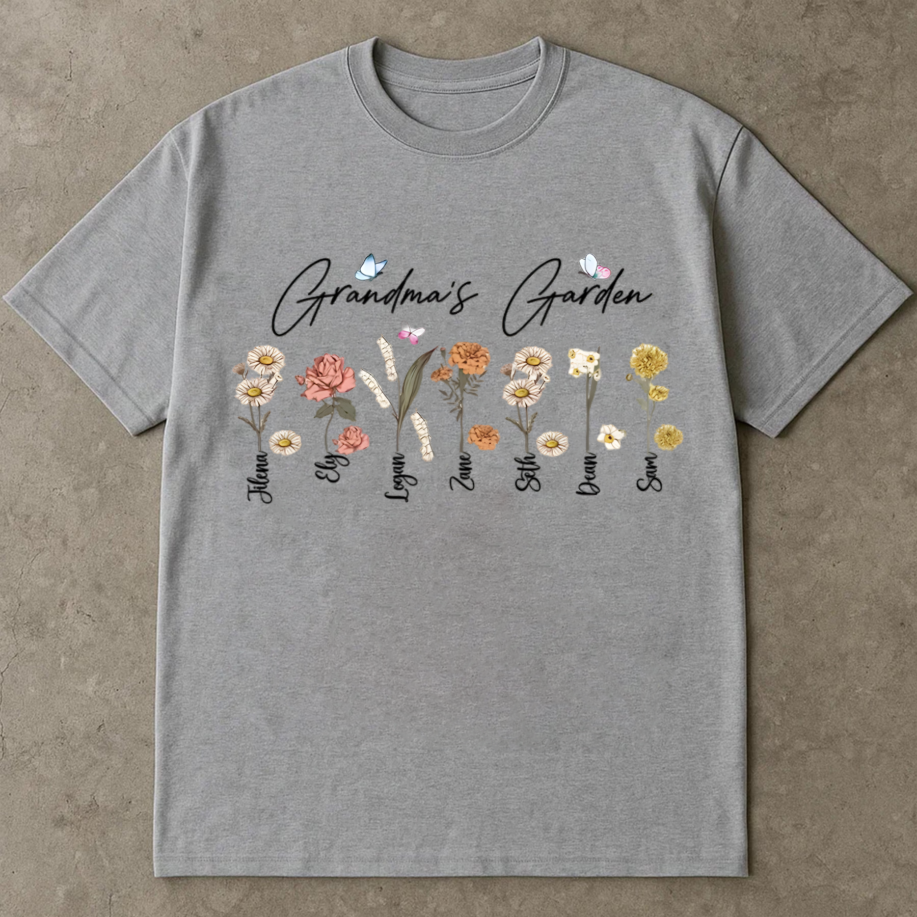 Grandma's Garden Shirt, Birth Month Flower Shirt for Grandma, Personalized Grandma Tee, Family Garden Floral Shirt, Nana Gift Tee