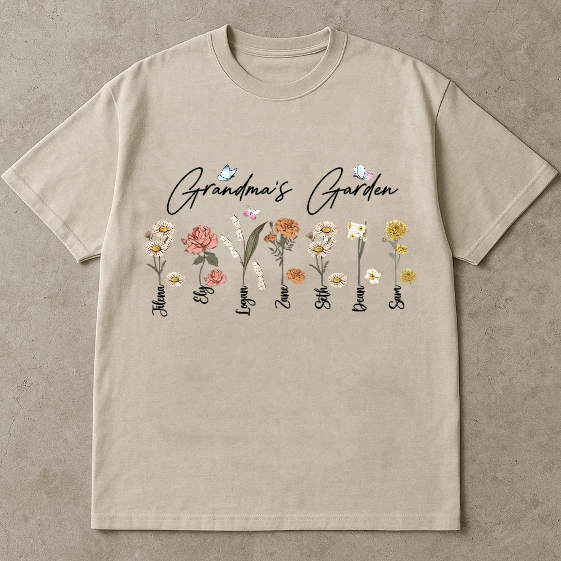 Grandma's Garden Shirt, Birth Month Flower Shirt for Grandma, Personalized Grandma Tee, Family Garden Floral Shirt, Nana Gift Tee
