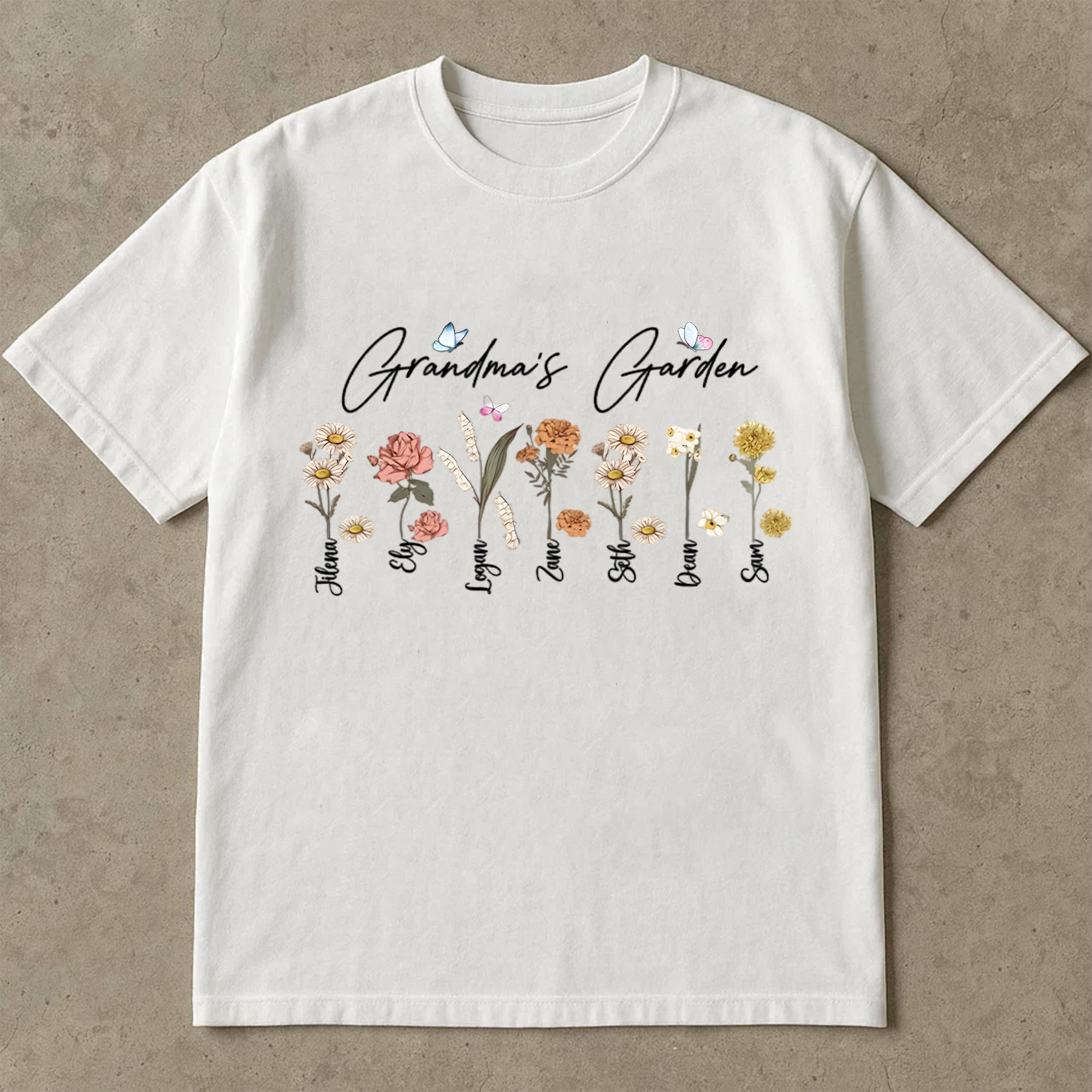 Grandma's Garden Shirt, Birth Month Flower Shirt for Grandma, Personalized Grandma Tee, Family Garden Floral Shirt, Nana Gift Tee