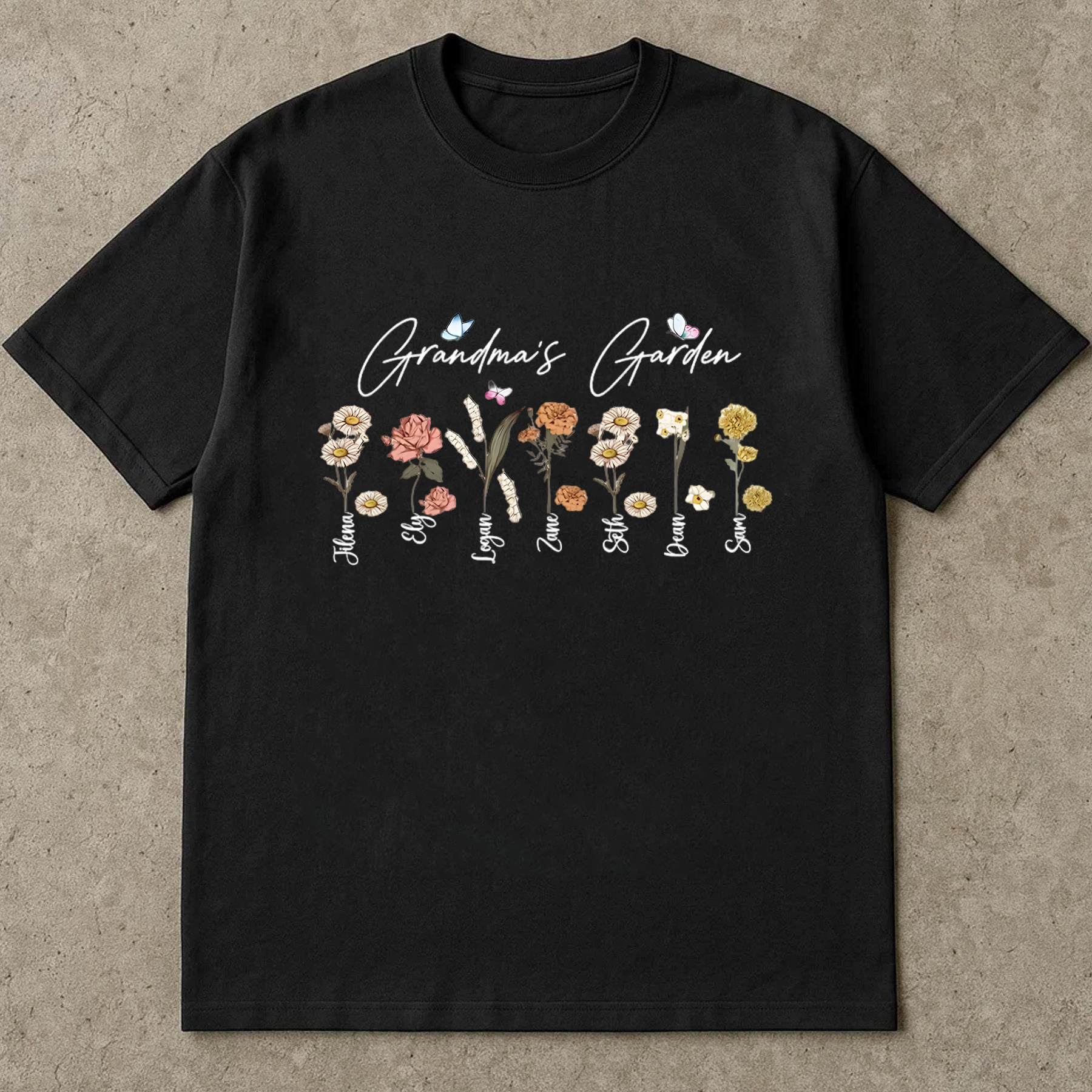 Grandma's Garden Shirt, Birth Month Flower Shirt for Grandma, Personalized Grandma Tee, Family Garden Floral Shirt, Nana Gift Tee