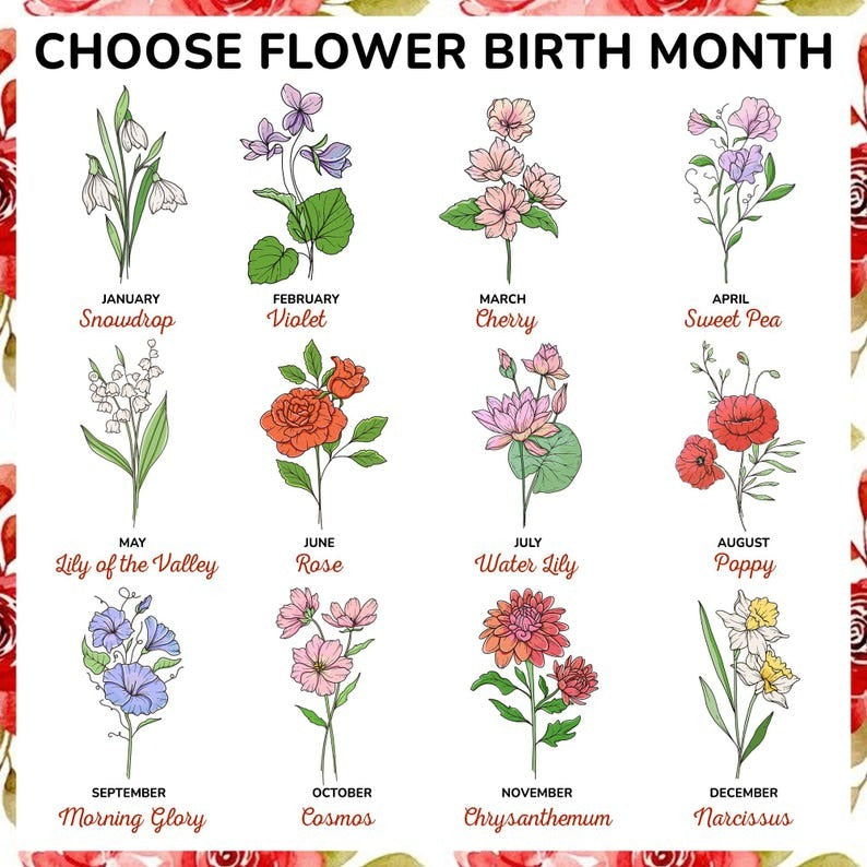 Personalized Birth Month Flower Book Vase – Grandma’s Garden Design, Thoughtful Mother’s Day Gift for Grandma, Floral Home Decor Keepsake