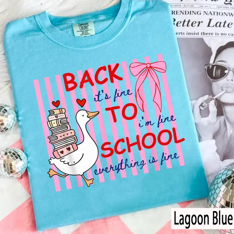 Silly Goose Teacher Comfort Colors Shirt, Everything Is Fine Teacher Tee, Funny Back to School Shirt, Cute Goose Teacher Life T-Shirt. SPETAL2
