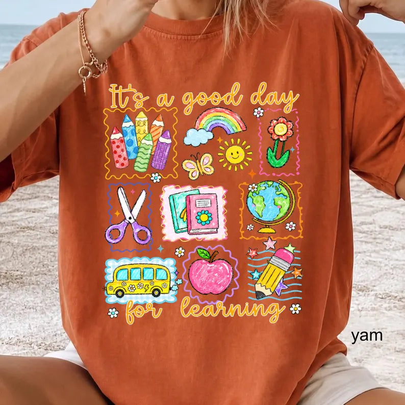Comfort Colors Teacher Life Shirt, It's a Good Day for Learning, Be Kind TShirt, Back to School Shirt, Team Elementary T-Shirt School Supply. SPETAL1