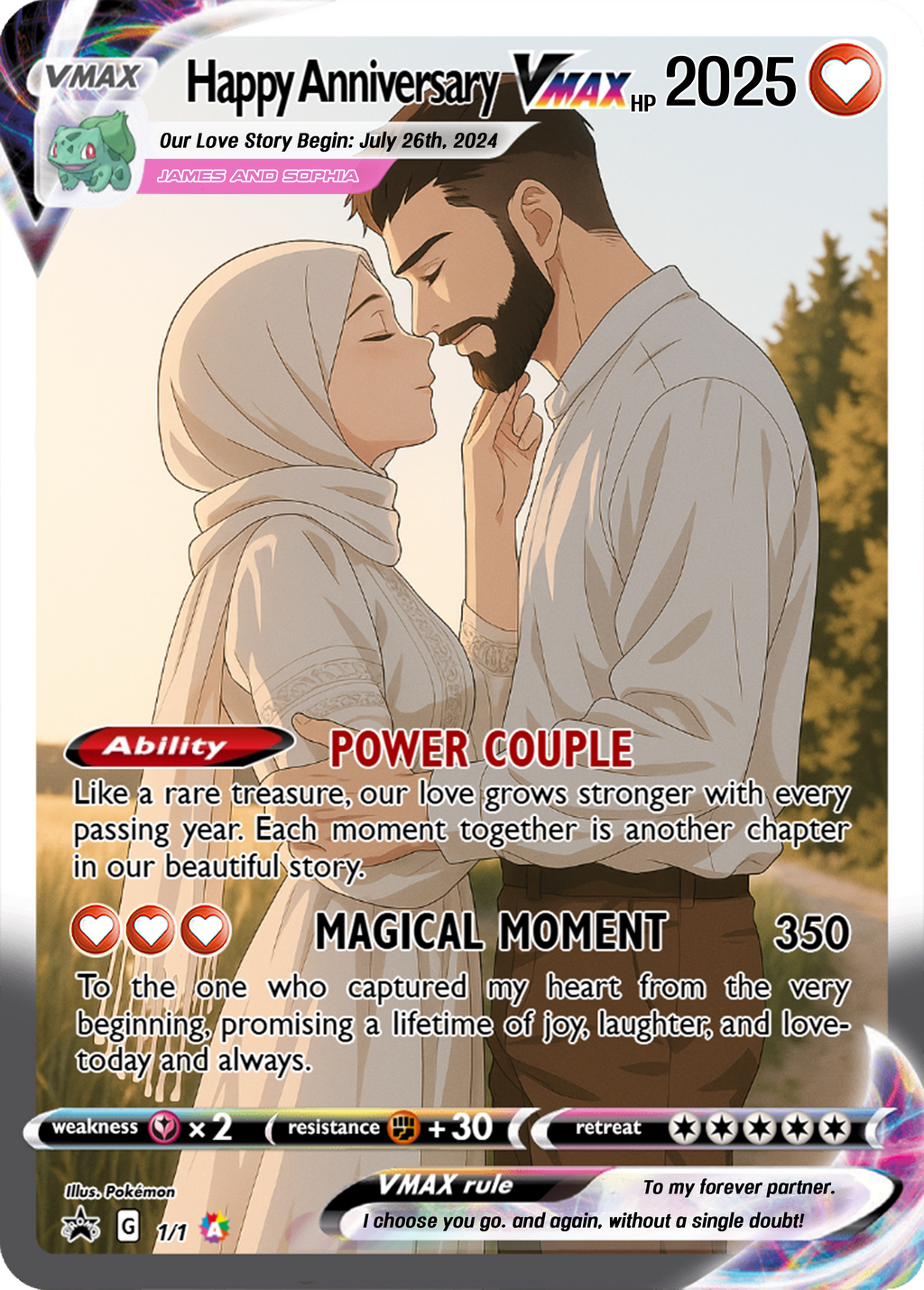 Personalized Couple Poke Love Acrylic Card, Custom photo Anime Themed Gift for Anniversary, Gamer Husband Present from Wife, Love Card Gift