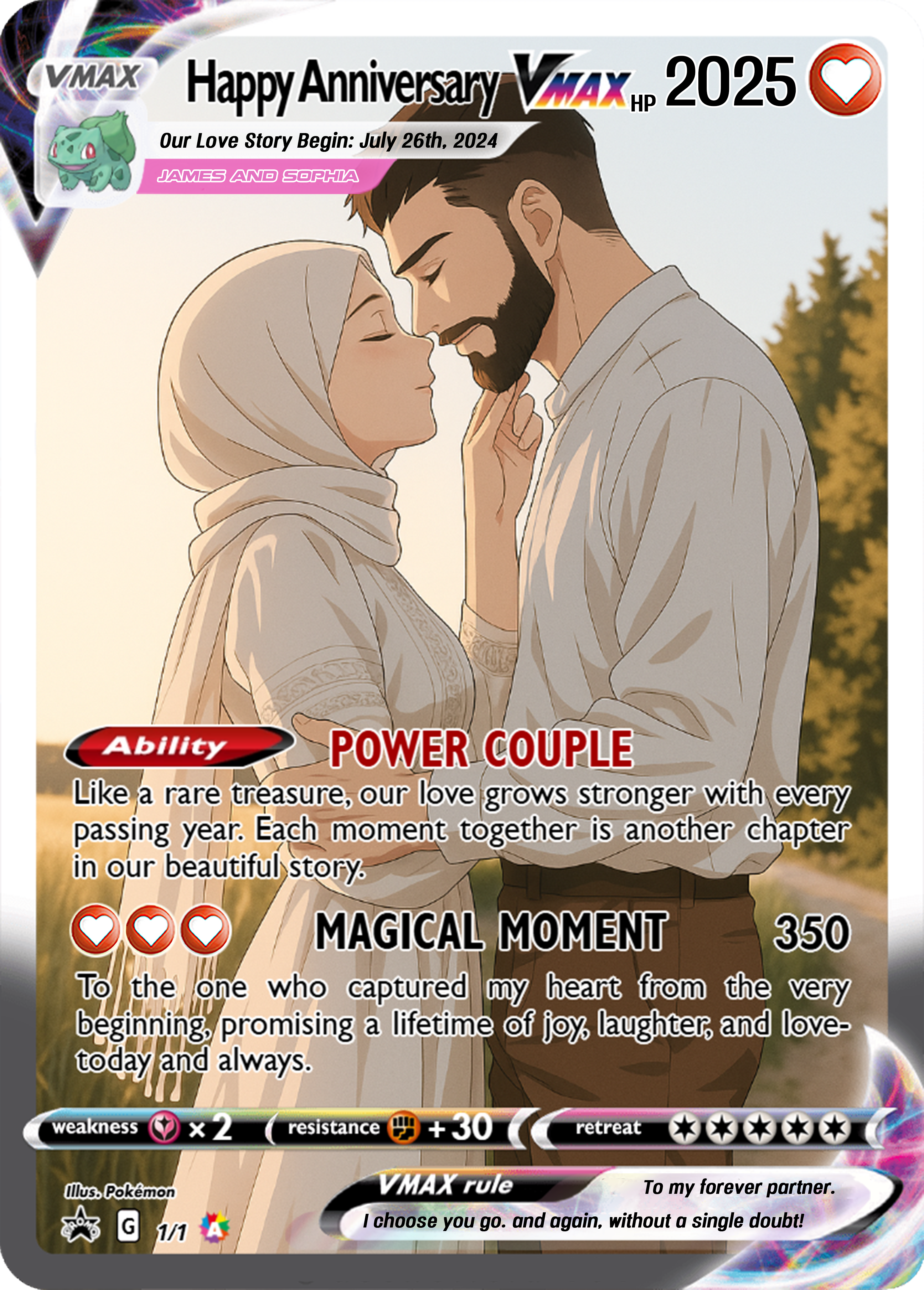 Personalized Couple Poke Love Acrylic Card, Custom photo Anime Themed Gift for Anniversary, Gamer Husband Present from Wife, Love Card Gift