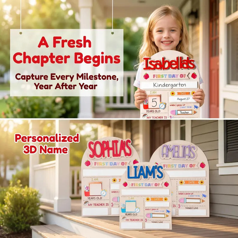 Custom First Day of School Sign,Back to School Sign,Preschool,Kindergarten 1st Day of School Sign,Last Day of School Sign,School Board. SBPETAL01