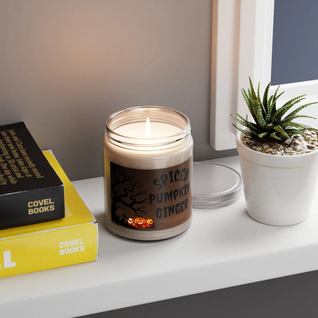 Halloween Spiced Pumpkin Ginger Candle: Halloween Scented Soy Wax Candle,. SCPETAL7