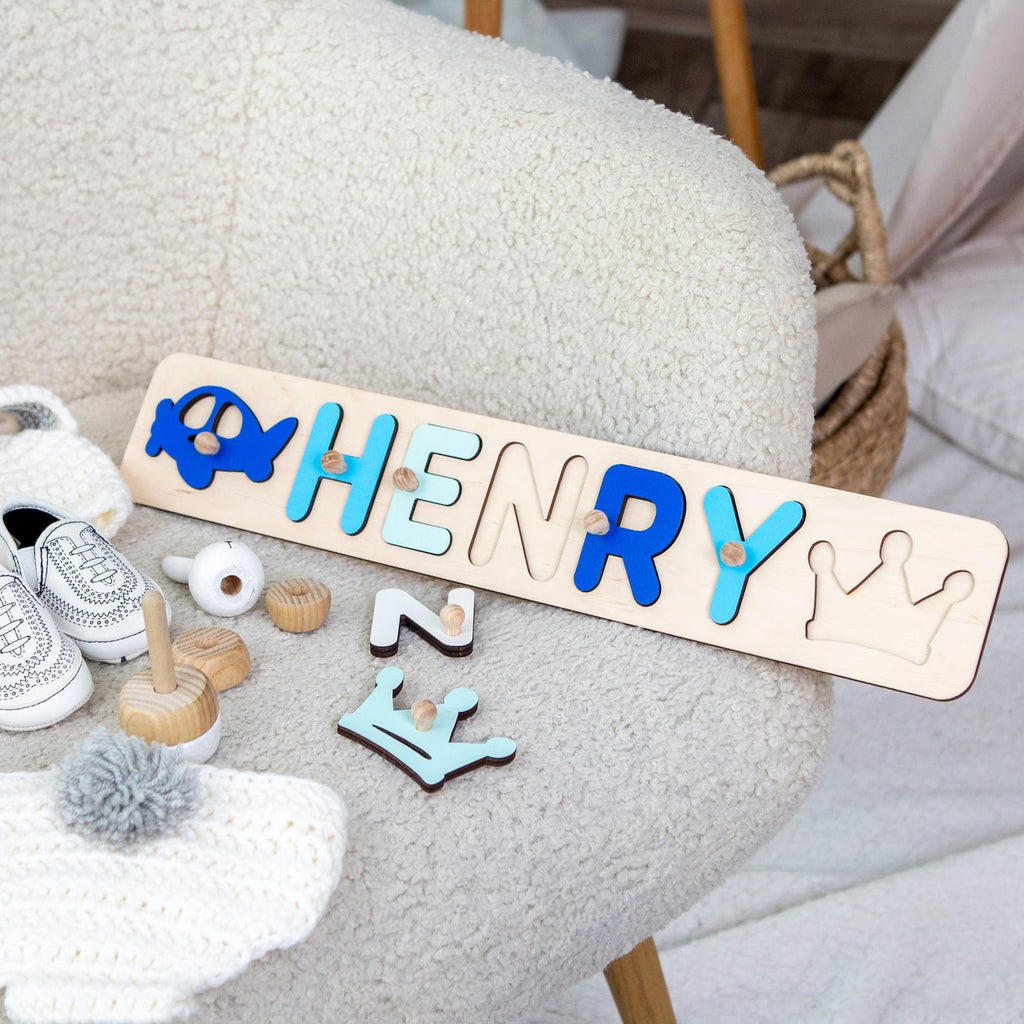Wooden Name Puzzle for Baby, Custom Name Puzzle Gift, Baby Shower, First Birthday Gift, New Baby, Christmas Gift, Personalized Name Puzzle. NPPETAL6
