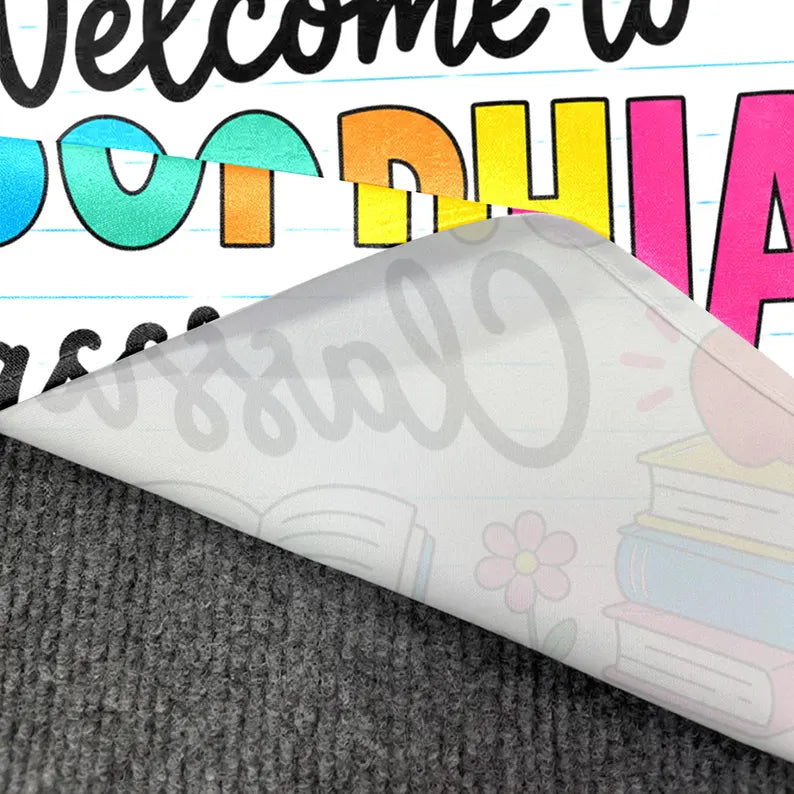 Personalized Teacher Back To School Tapestry Banner, Custom Welcome Classroom Banner with Name, First Day of School Gifts, Gift for Teacher. CBPETAL15