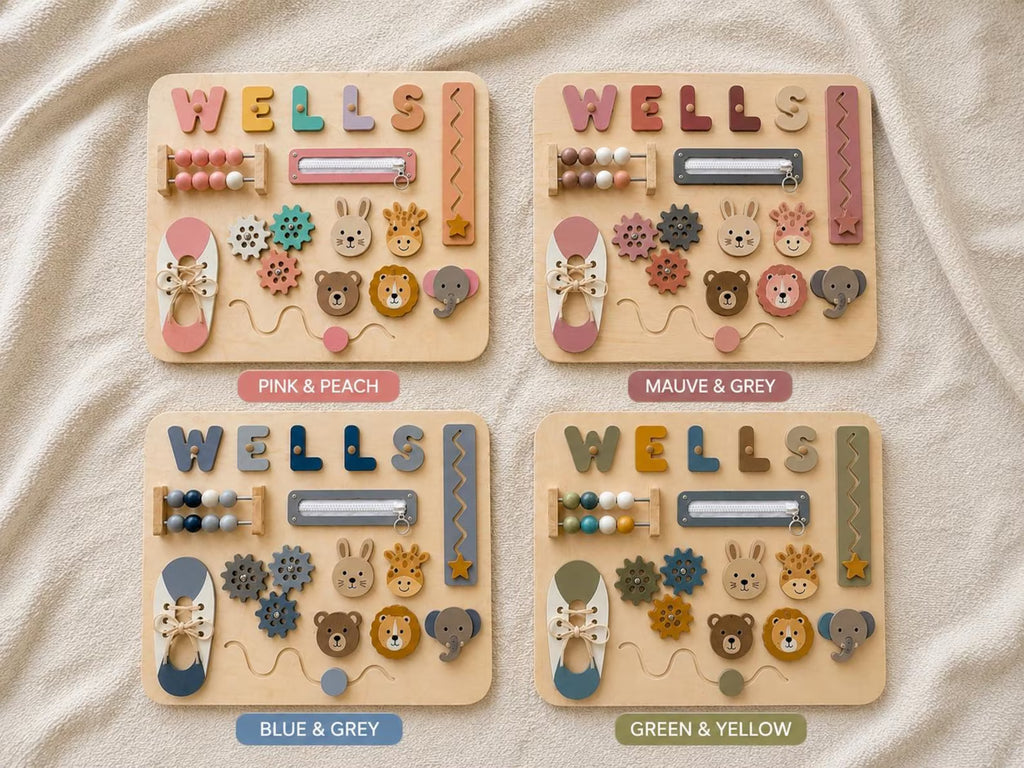 Personalized Wooden Name Puzzle, Custom Montessori Busy Board for Toddlers, Baby Name Puzzle Gift, First Birthday Gift, Baby Boy Girl Toy. NPPETAL5