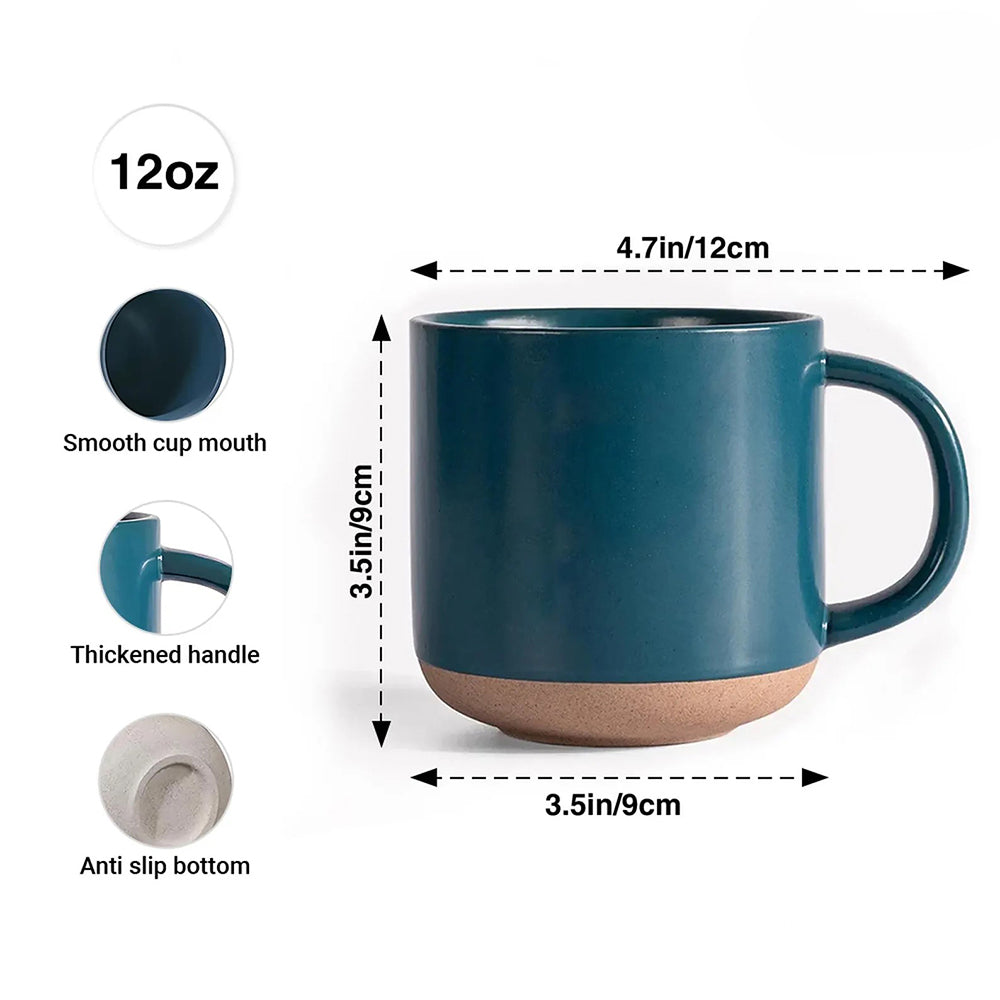 Personalized Birth Flower Engraved Pottery Mug, Custom Ceramic Coffee Cup with Name, Unique Gift, Handmade Drinkware