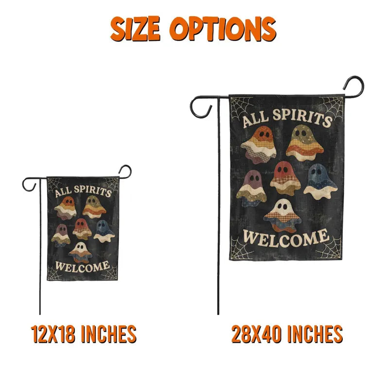 All Spirits Halloween Garden Flag, Rustic Decor, Outdoor Halloween Decorations, Pride Rainbow Ghost Fall Decor, LGBTQ, Garden Art,Yard Decor. HLWGFPETAL22